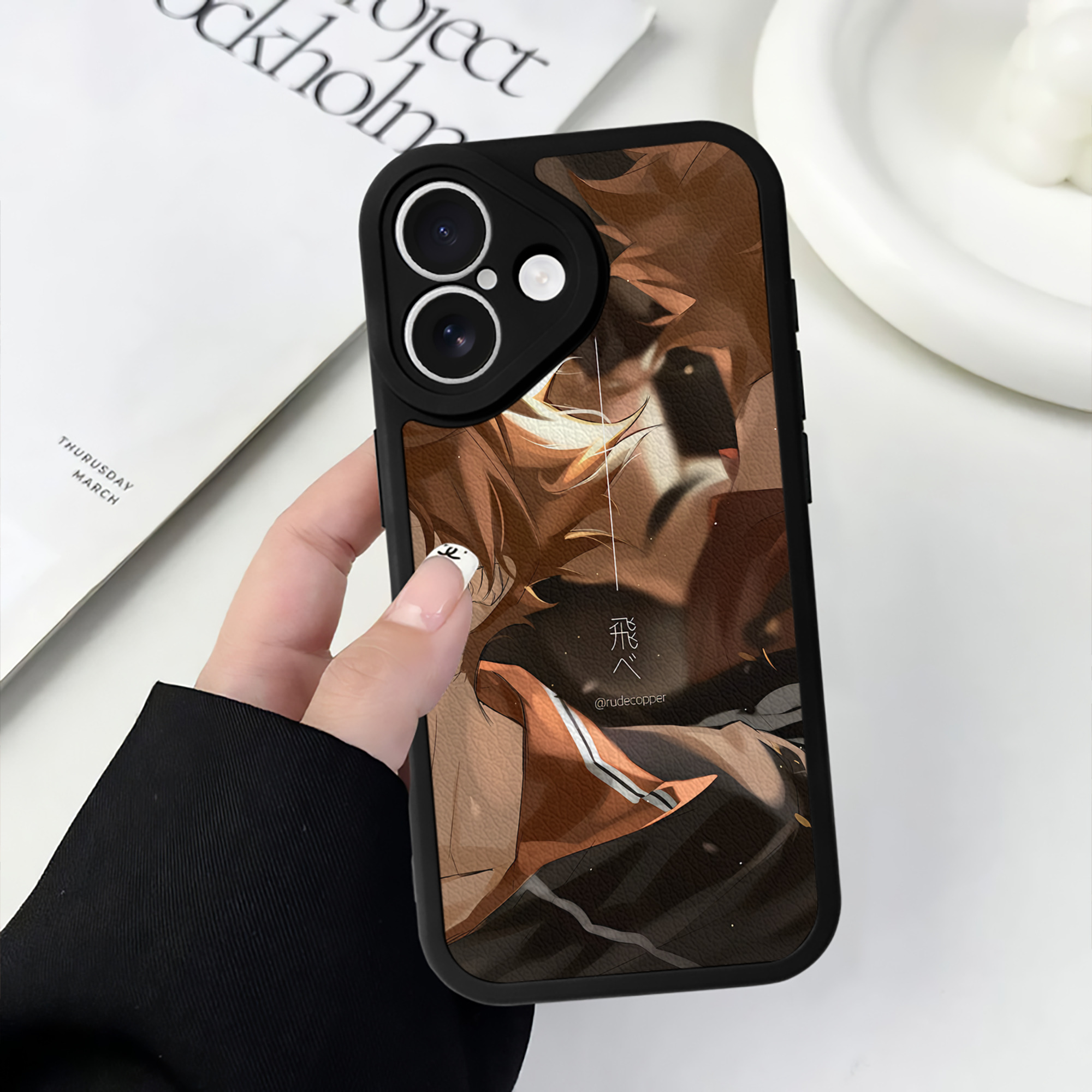 （画像用） ハイキュー!! Haikyu!! 【iPhone 16シリーズ対応】シリコンスマホケース（レザー調） 材質：シリコン